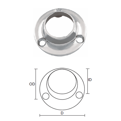 ZINC DIE CAST WARDROBE END SOCKET